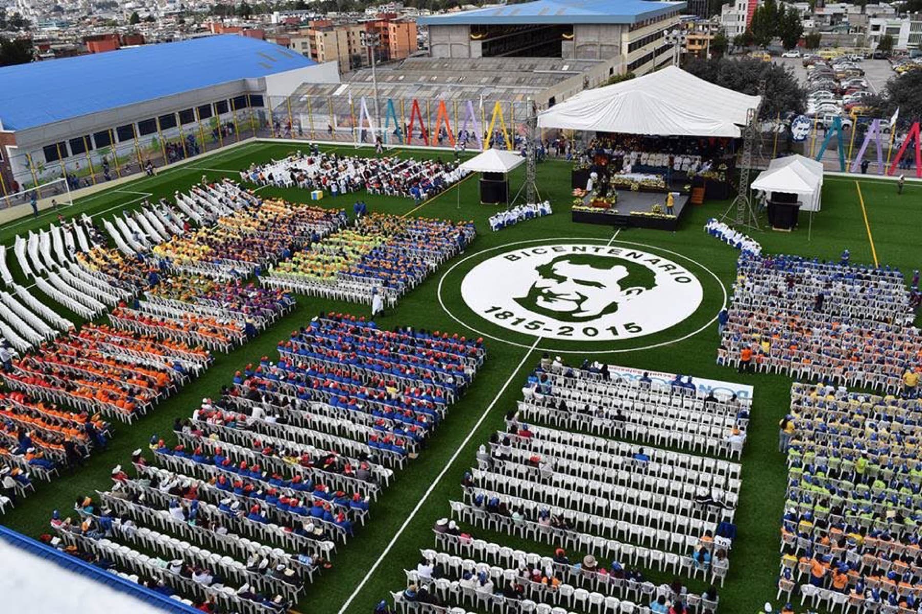 Cancha de césped sintético ATLOS en un evento multitudinario